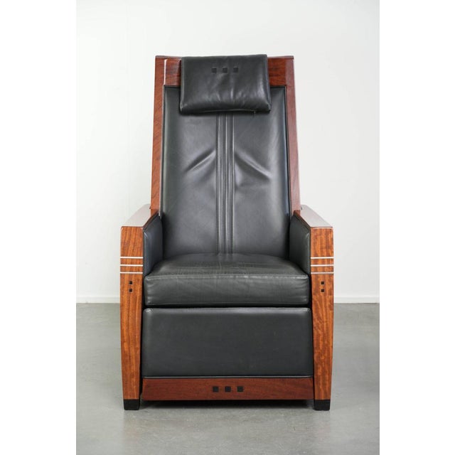 Art Deco John Recliner Chair with Black Cowhide Leather from Schuitema For Sale - Image 3 of 15
