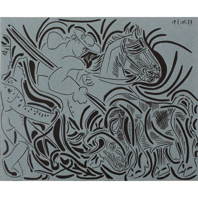 Pablo Picasso (1881-1973) (after) Pike, Facing the Bull Color linocut On wove paper, 37 x 32 cm (approx. 15 x 13 inches)...