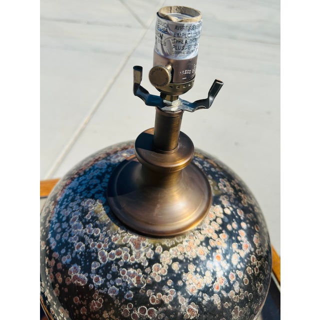 Uttermost Bronze/Copper Glass Table Lamp For Sale In Palm Springs - Image 6 of 9