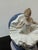 Off-white Lladró Sitting Ballerina in Plush Blue Chair From the Tribute to the Ballerina Collection Porcelain Figurine, Signed For Sale - Image 8 of 12