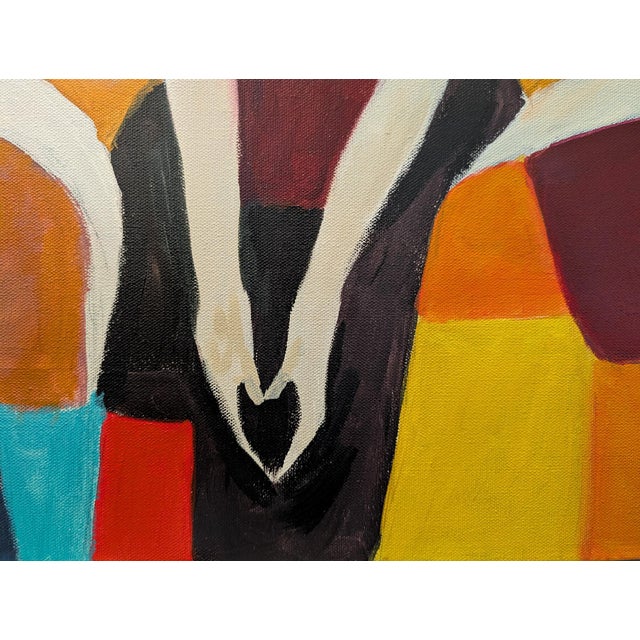 Contemporary Mother and Daughters - Oil Painting in Art Deco Style For Sale - Image 3 of 4