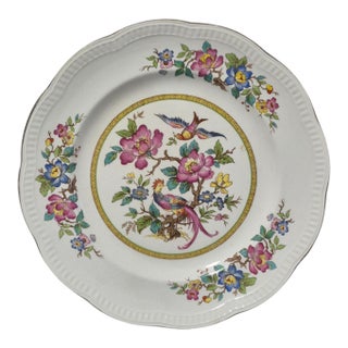 Vintage Chinoiserie Crown Clarence Staffordshire England Oriental Bird Plate For Sale