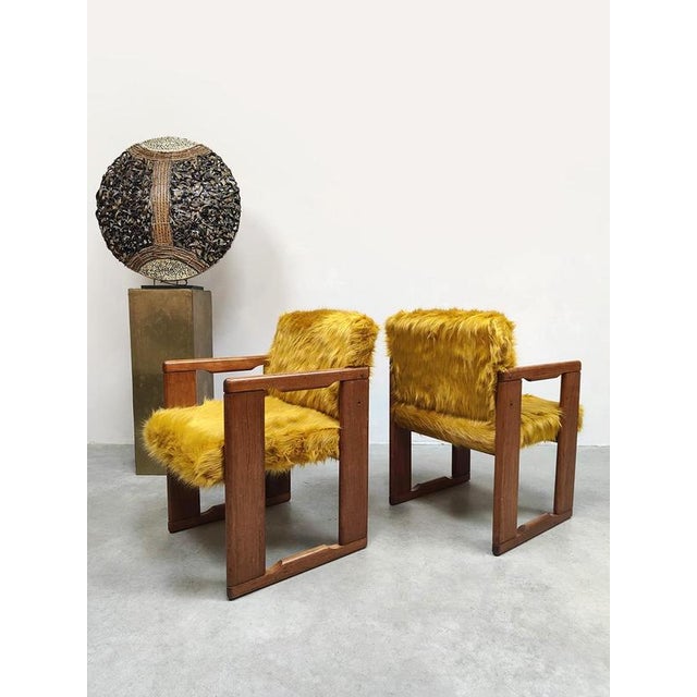 Vintage Italian Fluffy Dining Chairs by Tobia & Afra Scarpa for B&B Italia, 1970s, Set of 2 For Sale - Image 6 of 7