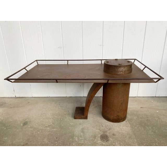 Vintage French Industrial Nautical Metal Coffee Table For Sale - Image 12 of 12