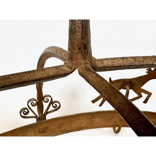 Antique French Kitchen Pot Rack in Wrought Iron, 1800s For Sale - Image 15 of 16