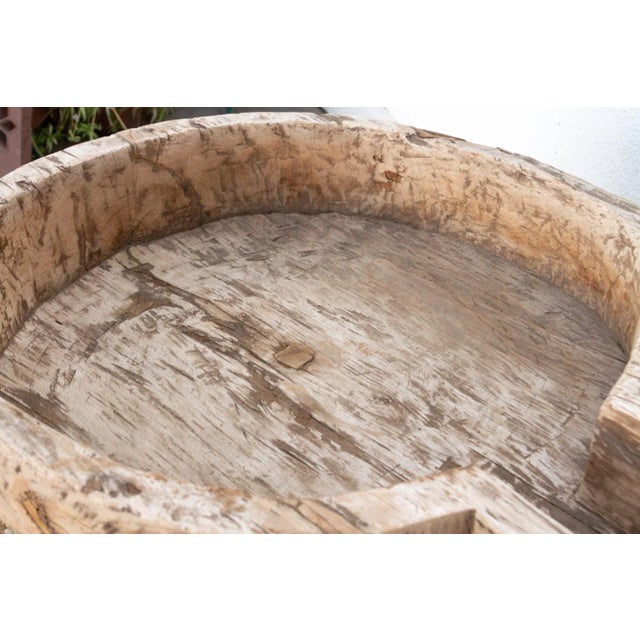 19th Century French Farmhouse Dough Bowl End Table For Sale - Image 5 of 9