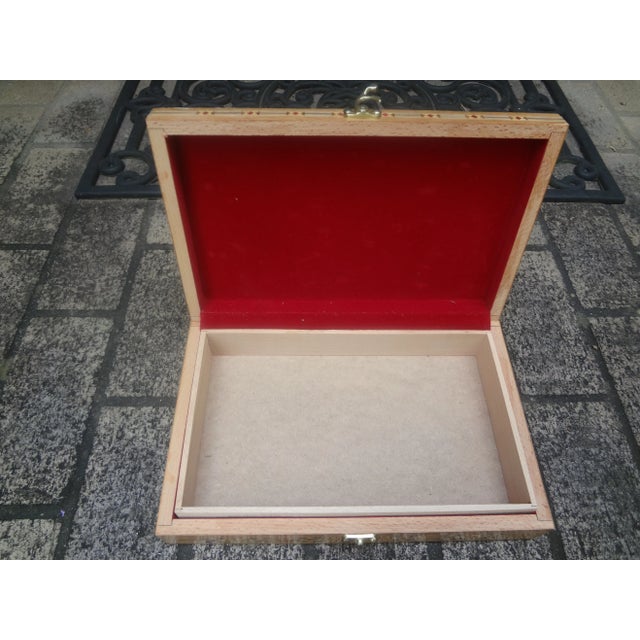 Mid 20th Century Mid 20th Century Vintage Rectangular Moroccan Inlaid Decorative Box For Sale - Image 5 of 12