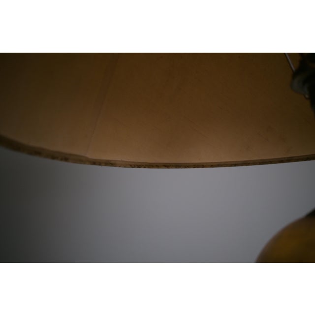 French Neoclassical Trompe-'Œil Painted Ceramic Table Lamp, 1960s For Sale - Image 4 of 14