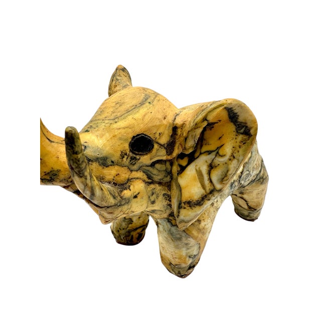Vintage Crushed Oyster Shell Elephant Figurine For Sale - Image 4 of 11