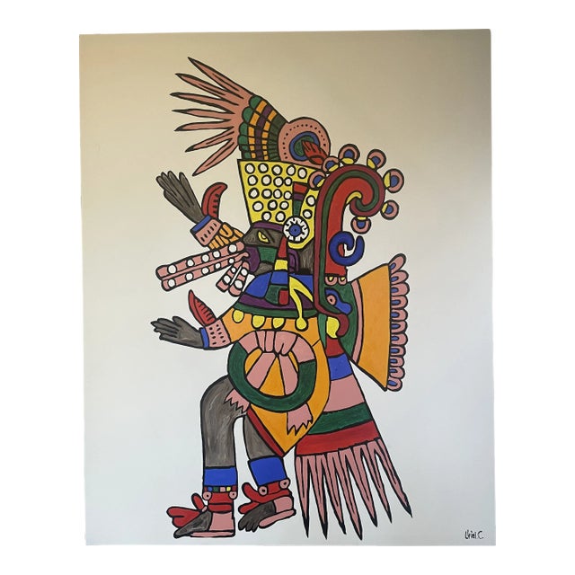 "Quetzalcóatl #2" Contemporary Mexican Figurative Oil Painting For Sale