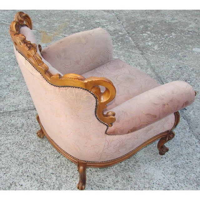 Vintage French Armchair in Fabric and Wood, 1960s For Sale - Image 6 of 13