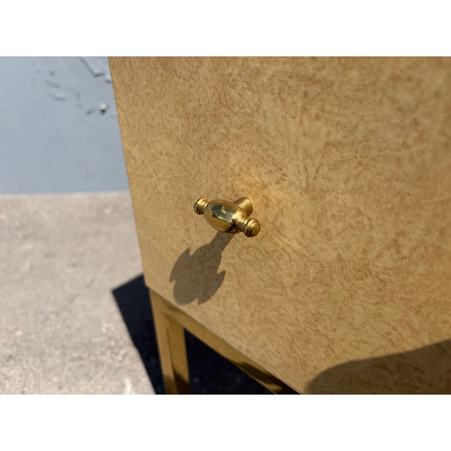 Wood 1970s Side Table, Brass For Sale - Image 7 of 13