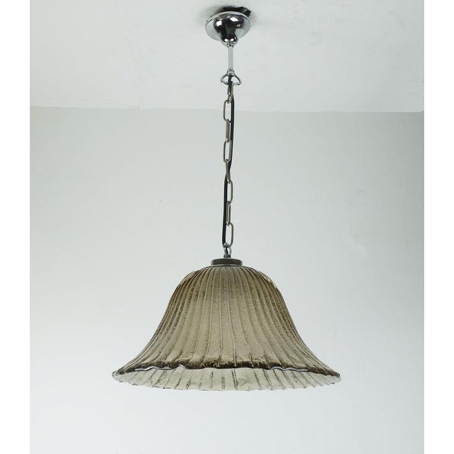 Silver Mid-Century Modern Pendant Light in Murano Glass and Metal, 1970s For Sale - Image 8 of 11