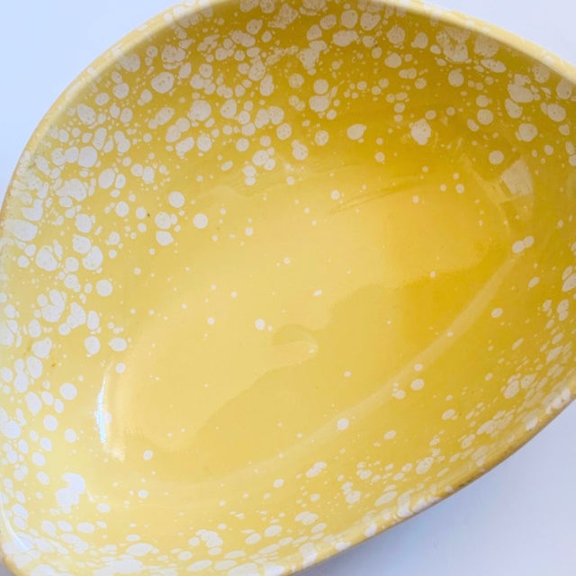 Yellow MCM California Pottery Speckled Yellow Bowl For Sale - Image 8 of 11