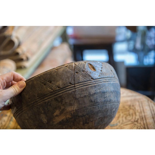 Old New House Vintage Wooden African Bowl For Sale - Image 4 of 7