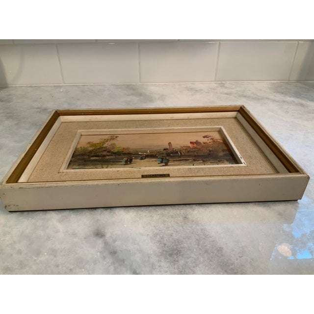 Mid 20th Century Mid 20th Century Italian Landscape Scene Oil Painting by Lucio Cargnel, Framed For Sale - Image 5 of 9