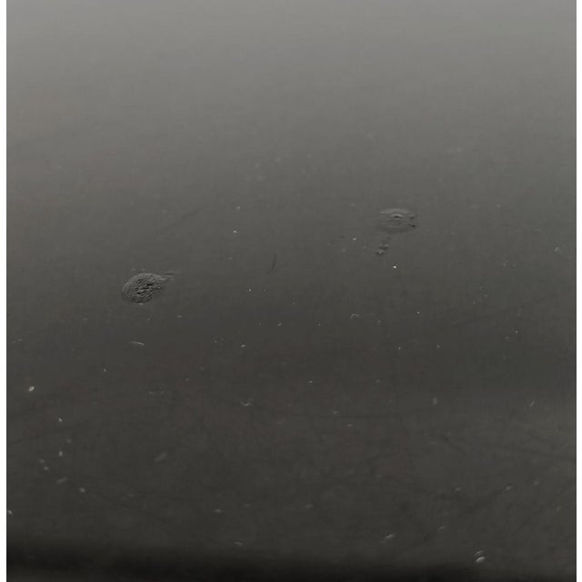 Vintage Bedside Tables in Glossy Black Lacquered Wood and Brass Knobs, 1970s, Set of 2 For Sale - Image 12 of 13