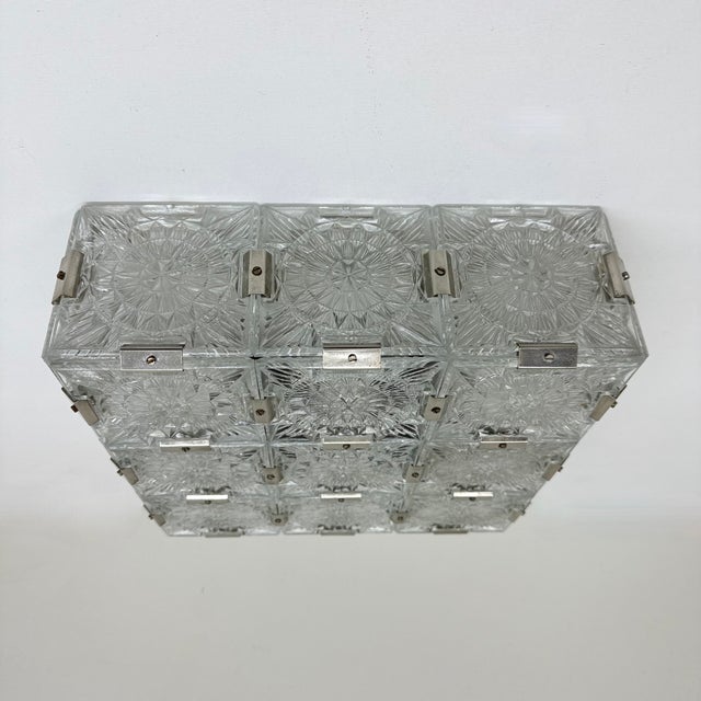 Mid-Century Glass Ceiling Lamp from Kamenický Šenov, 1970s For Sale - Image 14 of 18