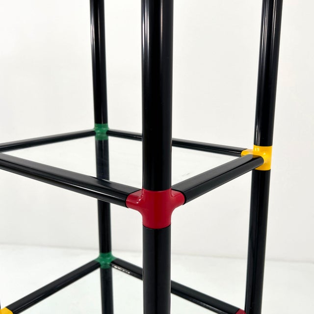 Glass Postmodern Modular Standing Shelf, 1980s For Sale - Image 7 of 10