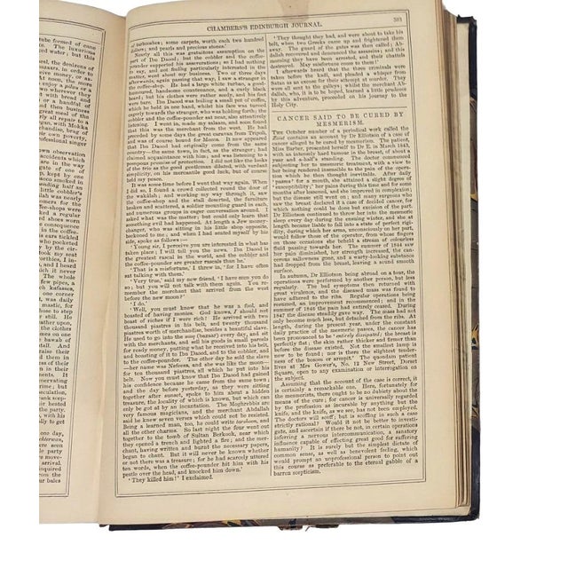 6 Antique Volumes Chamber's Journals Leather Spines Edinburgh Scotland 1840s History Fiction Poetry For Sale - Image 12 of 16