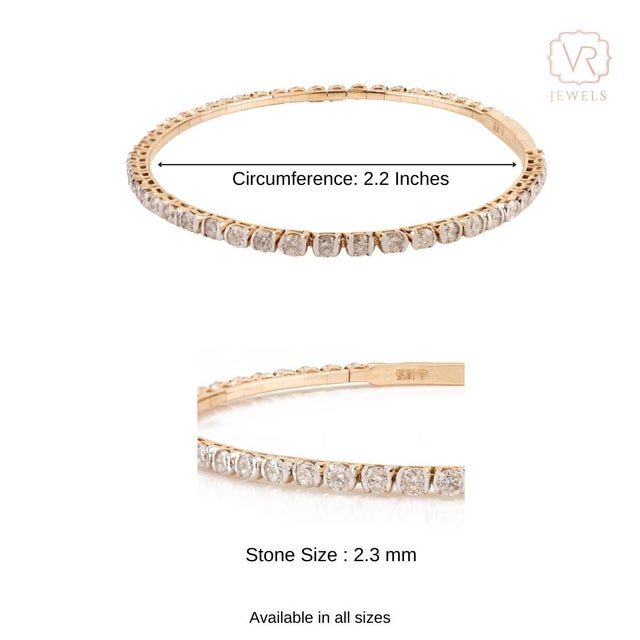 Late 20s Contemporary Style 2.61 Carat Flexible Diamond Bangle for Her For Sale - Image 9 of 14