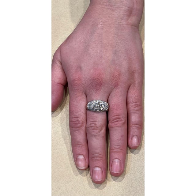 Contemporary 1.70 Carat Champagne & White Diamond Engagement Ring 14 Karat White Gold For Sale - Image 3 of 18