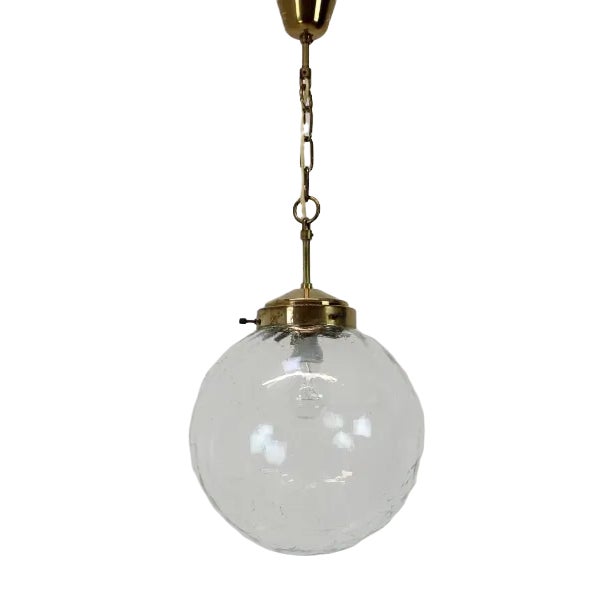 Mid-Century Big Glass Pendant by Kamenicky Senov, 1970s For Sale