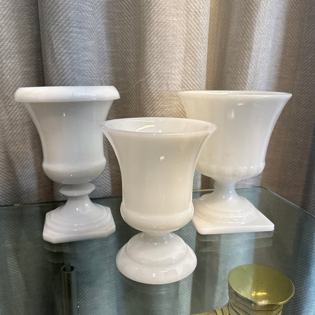 Milk Glass Coupes, S/3 For Sale - Image 4 of 4
