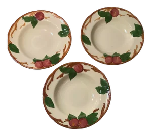 2000s Franciscan Apple Rimmed Bowls- Set of 3
