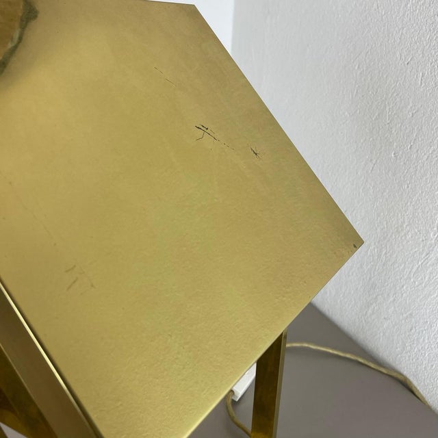 Vintage Brass Table Light attributed to United Workshops Munich, Germany, 1970s For Sale - Image 16 of 18