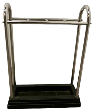An Art Deco Chrome and Cast Iron Umbrella Stand, 1920s
