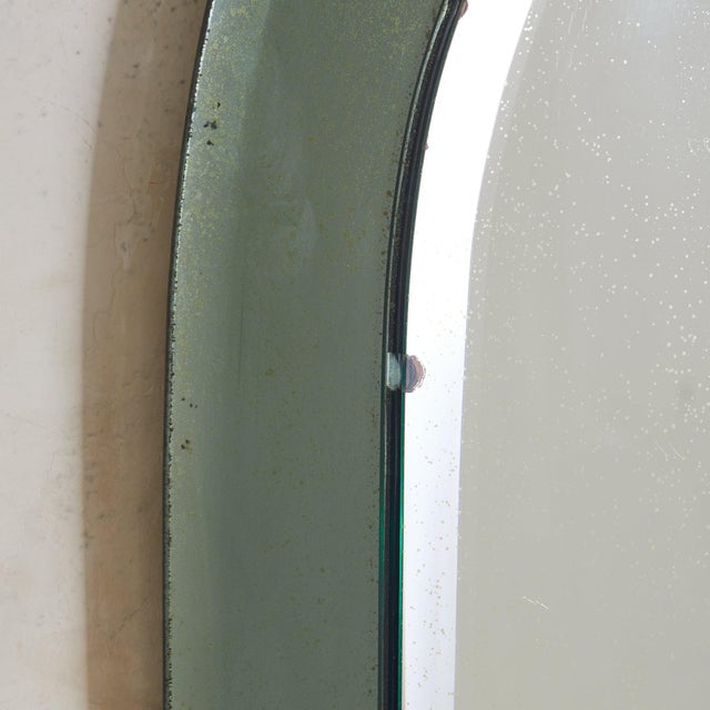 1950s Italian Green Glass Teardrop Wall Mirror in the Manner of Fontana Arte, 1950s For Sale - Image 5 of 6