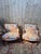 Pair of large Louis XVI style bergère armchairs - Neoclassical, upholstered in floral fabric in the English style. Seat...