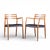Mid-Century Modern Niels Moller Model 62 Mid Century Danish Teak Captains Chairs - Pair For Sale - Image 3 of 13