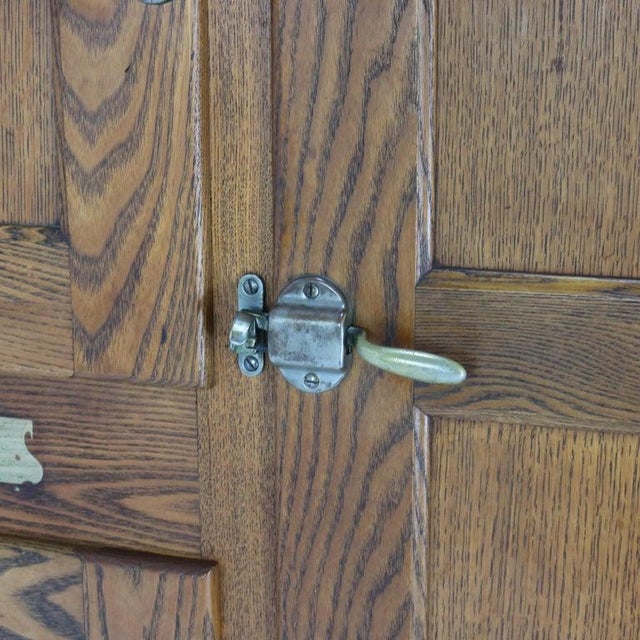 Wood Antique Grand Rapids Refrigerator Co. Oak Three-Door Leonard Icebox Circa 1920 For Sale - Image 7 of 14