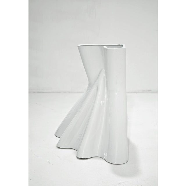 Mid-Century Modern White Glazed Ceramic Umbrella Stand by Enzo Bioli for Il Picchip Italia, 1970s For Sale - Image 15 of 17