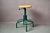 Industrial Industrial Adjustable Workshop Stool in Green Metal and Yellow Wood, 1960s For Sale - Image 3 of 9