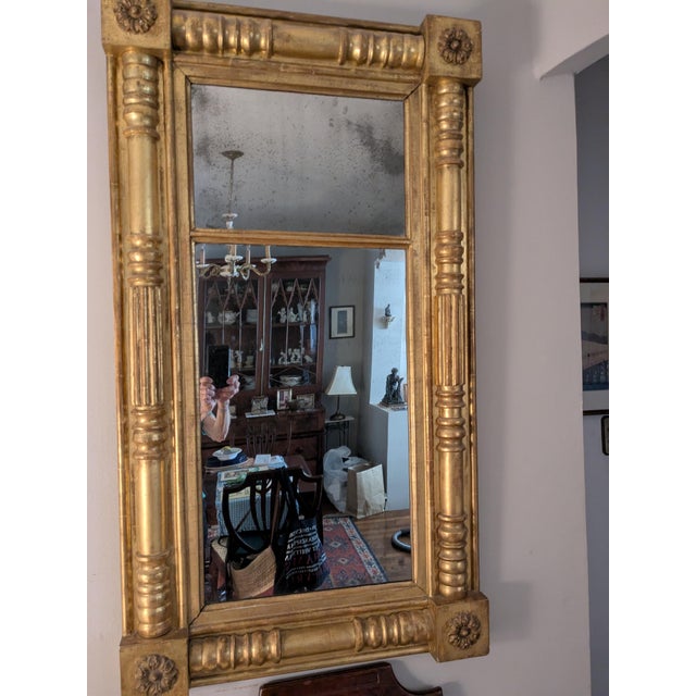 Large Federal Pier Mirror; Mid 19th Century; Beautiful Gilded Details For Sale In New York - Image 6 of 8