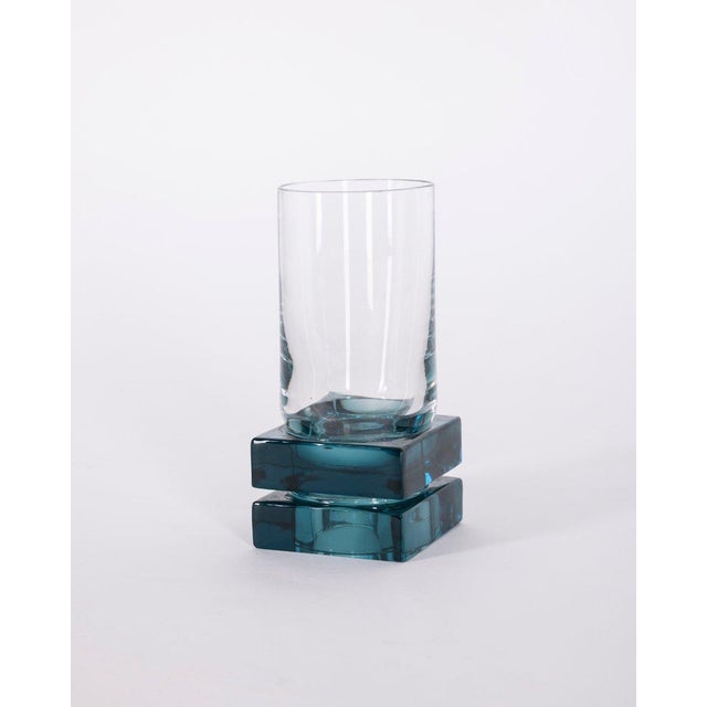 Vintage Italian Blue Crystal Glasses, 1970s, Set of 11 For Sale - Image 4 of 10