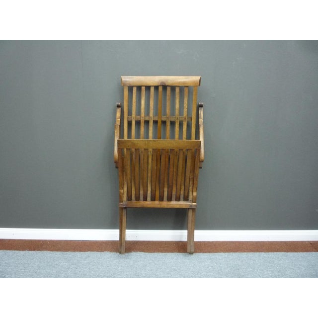 Biedermeier Folding Walnut Armchair, 1880s For Sale - Image 16 of 17