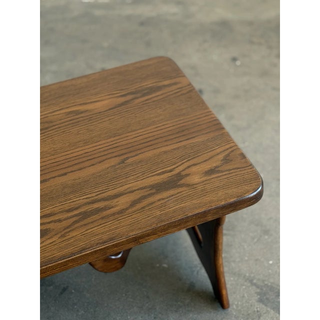 1970s Organic Oak Coffee Table For Sale - Image 9 of 16