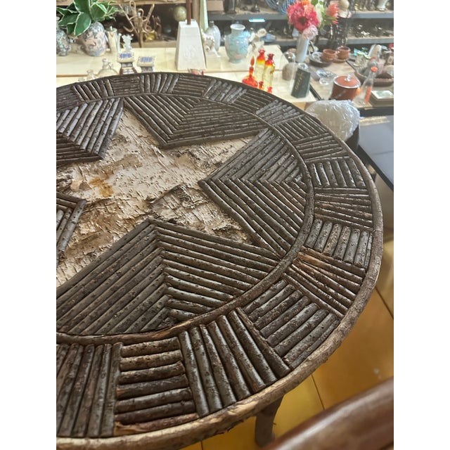 Wood 1970s Cabin Fever, Mountain House, Wooden Side Table With Star Design For Sale - Image 7 of 10