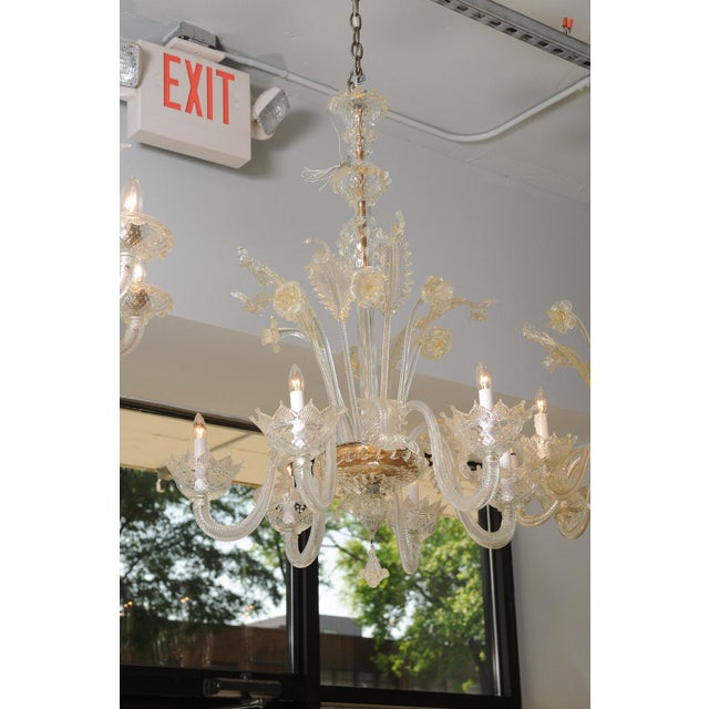 1940s Cascading 6-Light Murano Glass Chandelier For Sale - Image 15 of 17