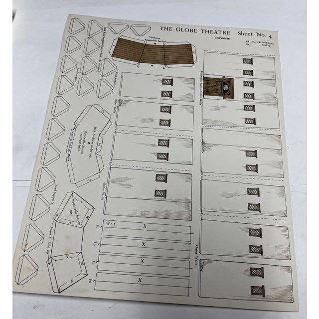 Paper 1960s Vintage Shakespeare's Globe Theater Model Kit For Sale - Image 7 of 9