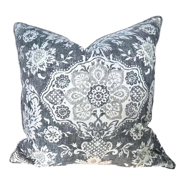 Late 20th Century Pair of Vintage Auburgine Floral Pillows For Sale - Image 5 of 12