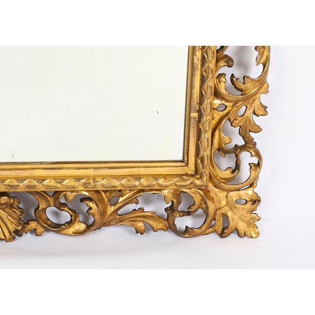 Glass Antique Italian Giltwood Florentine Mirror, 1800s For Sale - Image 7 of 8