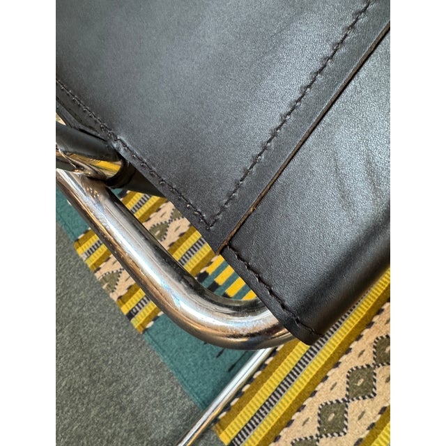 Animal Skin Wassily Leather + Chrome Chair, Reproduction For Sale - Image 7 of 14