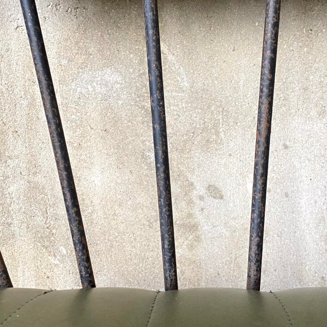 Vintage Lounge Chairs in Metal and Green Faux Leather, 1960s, Set of 2 For Sale - Image 11 of 15