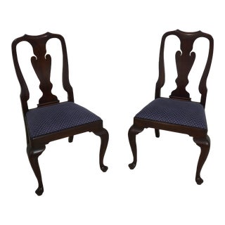 Pair Henkel Harris Queen Anne Mahogany Side Chairs For Sale