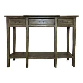 3 Drawer Green Console Table For Sale